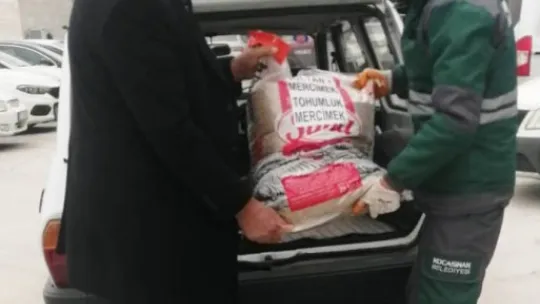 Kocasinan 6 ton yeşil mercimek tohumu dağıtıyor