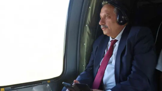 Başkan Yalçın Talas'ı helikopterden denetledi