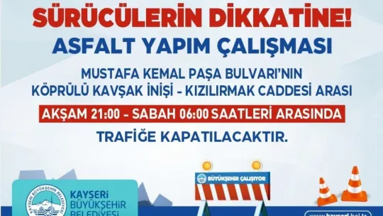 Mustafa Kemal Paşa Bulvarı'nda 'Taş Mastik' asfalt çalışması