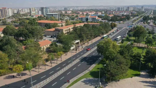 Millet Bahçesine giden Talas Yolu'nda yeni düzenleme