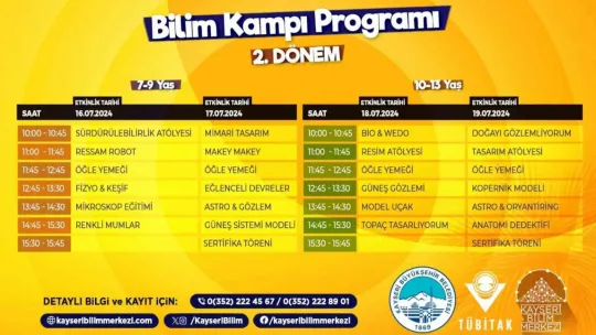 Yaz bilim kampı kayıtları başladı