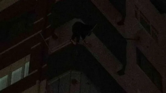 Cezaevine gitmek istemediği için balkona çıkan şahıs 4 saat sonra ikna edildi