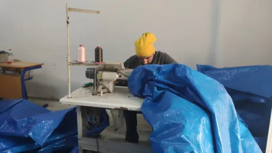 Develi'de deprem bölgesi için çadır üretimine başladılar