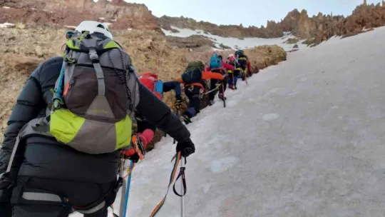 Erciyes Kuzey Buzul Zirve Tırmanışı başarıyla gerçekleştirildi