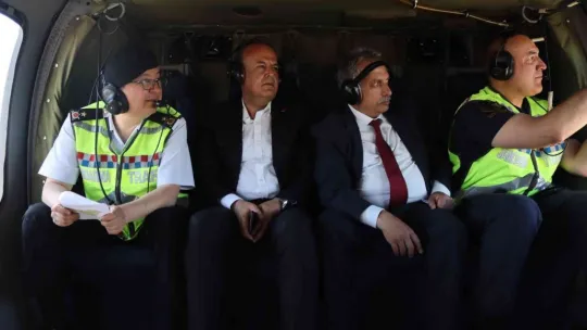 Helikopterli trafik denetimde 539 araç kontrol edildi