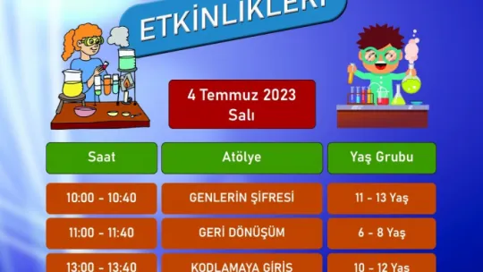 Kayseri Bilim Merkezi'nde 'Temmuz ayı etkinlikleri'
