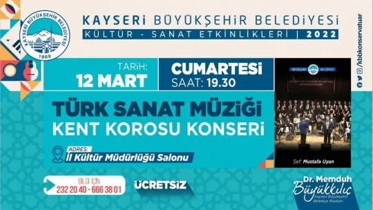 Kayseri Büyükşehir Belediyesi'nden Kültür Sanat etkinlikleri