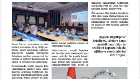 Kayseri Büyükşehir TBB Dergisi'ne örnek oldu