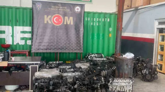 Kayseri'de 3 milyon TL'lik 30 adet kaçak otomobil motoru ele geçirildi