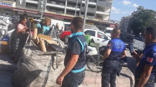 Kayseri'de çekçekli hurdacılara denetim