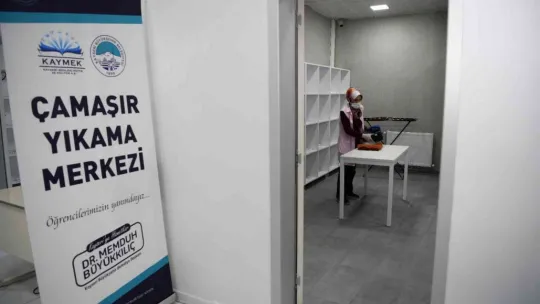 KAYÜ'lü öğrencilere ücretsiz çamaşır yıkama merkezi