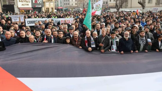 Konya'da binler Filistin için yürüdü
