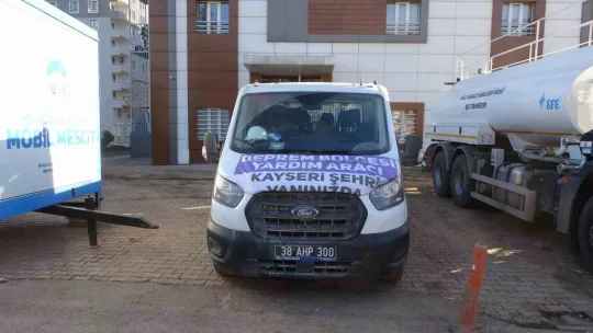 Depremzedelere mobil WC, Banyo, Mescid yardımı