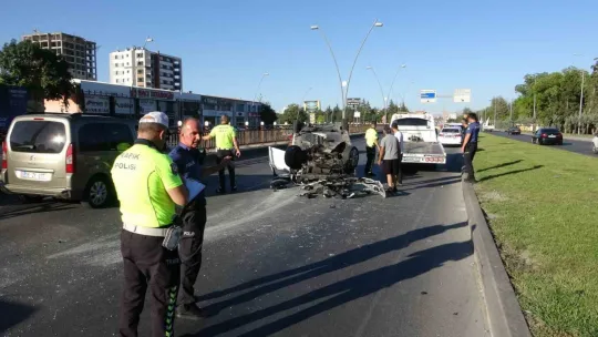 Otomobil takla attı, kadın sürücü yaralandı