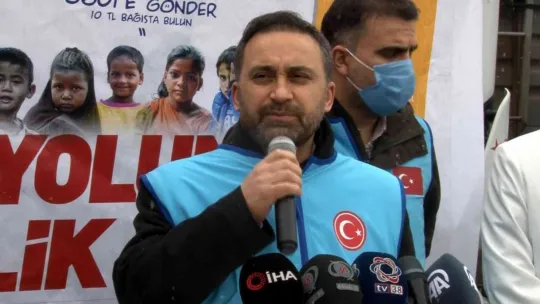 Suriye'ye yardım taşıyan 3 tır uğurlandı