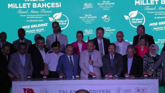 Talas'ın 100 bin metrekarelik Millet Bahçesi'nin temeli atıldı