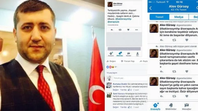 Önce tehdit etti sonra özür diledi