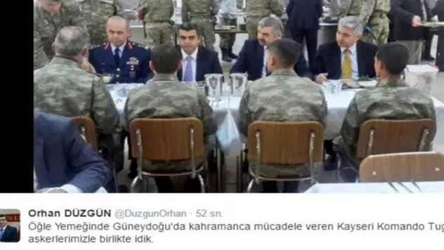 Vali Orhan Düzgün öğle yemeğini komandolarla birlikte yedi