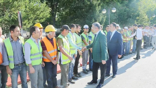 Başkanlar personelle bayramlaştı