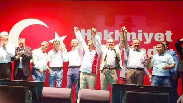 Kayserili Başkanlar Taksim'deki mitinge katıldı