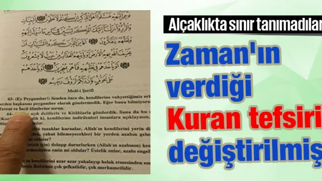 Zaman Gazetesi Kuran'ı tahrif etti