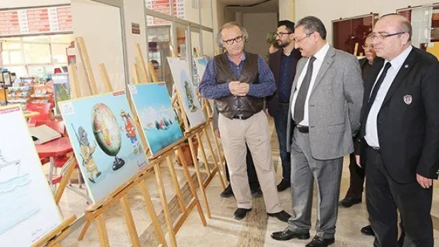 ERÜ'de karikatür sergisi açıldı