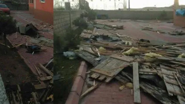 Hızı 70 Kilometreye Ulaşan Rüzgar Çatıları Uçurdu