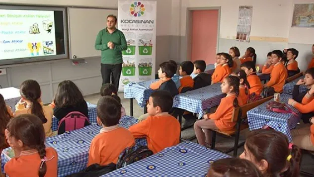 Kocasinan'daki okullarda geri dönüşüm eğitimi devam ediyor