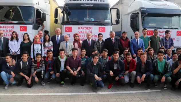 Kayseri'den Cerabluslu öğrencilere 10 tır yardım