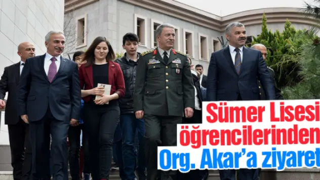 Sümer Lisesi öğrencilerinden Org. Akar'a ziyaret