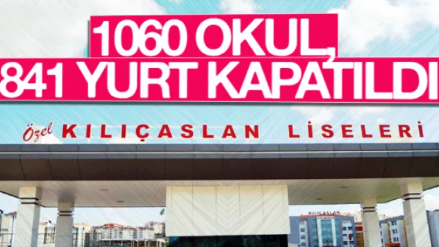 1060 okul, 841 yurt kapatıldı