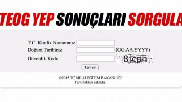TEOG YEP SONUÇLARI AÇIKLANDI