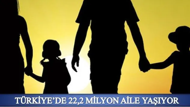 Türkiye'de 22,2 milyon aile yaşıyor