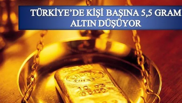 Türkiye'de kişi başına 5,5 gram altın düşüyor