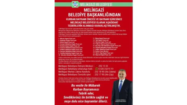 Melikgazi'de kurban kesim yerleri bayrama hazır