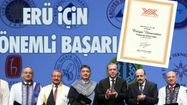 ERÜ İÇİN ÖNEMLİ BAŞARI