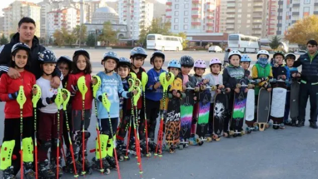 Asfaltta 'kayak' eğitimi