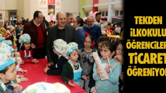 Tekden İlkokulu öğrencileri ticaret öğreniyor 
