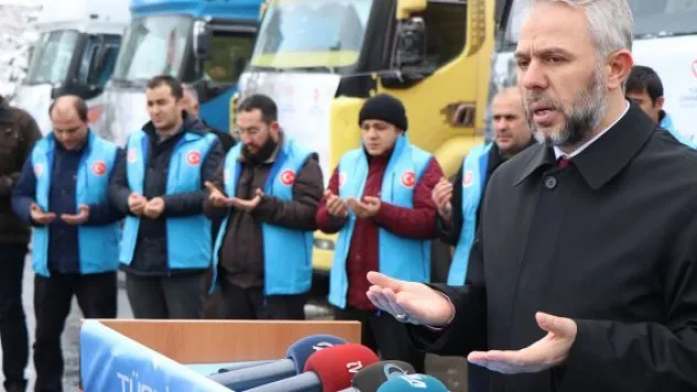 10 tır yardım malzemesi Suriye'ye gönderildi