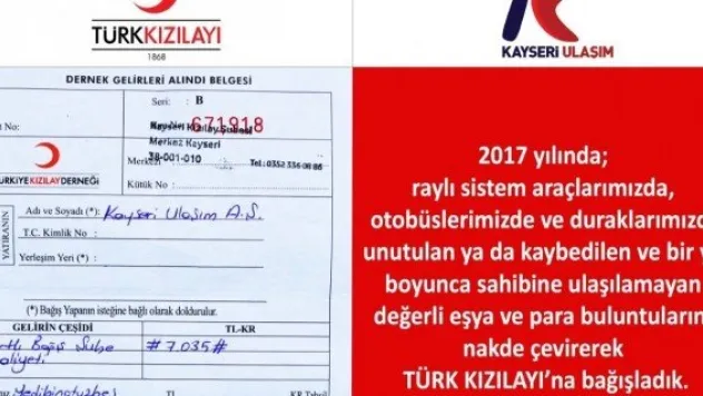Kayıp eşyalar bağış oldu