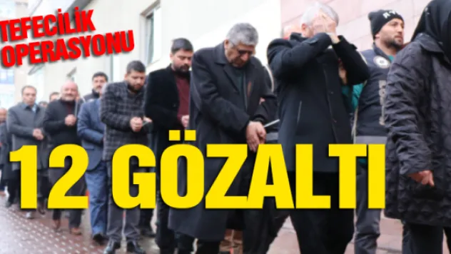 Kayseri'de tefecilik operasyonu: 12 gözaltı
