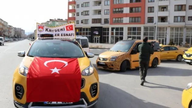 Taksicilerden Mehmetçik'e destek