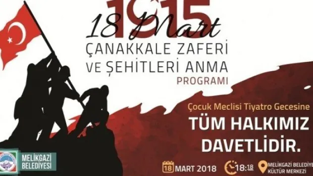 Melikgazi'de Çanakkale Zaferi etkinliği