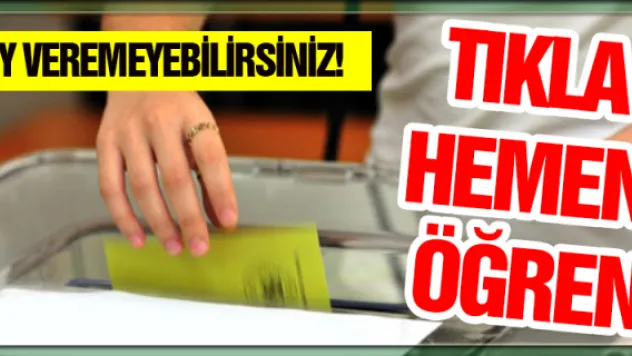 OY VEREMEYEBİLİRSİNİZ!