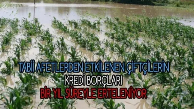 Tabii Afetlerden Etkilenen Çiftçilerin Kredi Borçları Bir Yıl Süreyle Erteleniyor