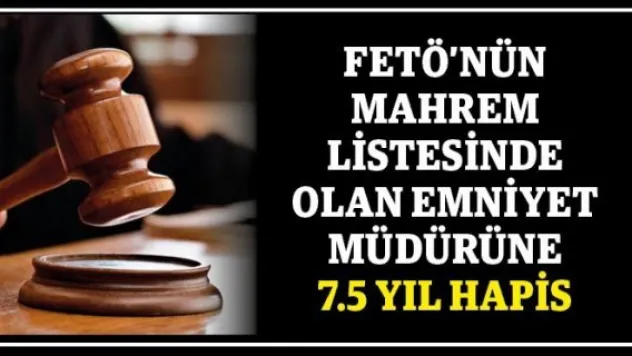 FETÖ'nün mahrem listesinde olan emniyet müdürüne 7.5 yıl hapis
