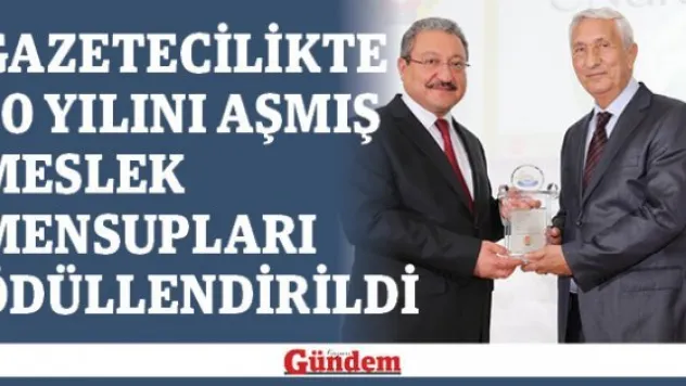 Gazetecilikte 30 yılını aşmış meslek mensupları ödüllendirildi