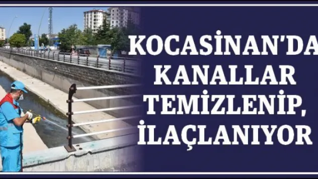 Kocasinan'da kanallar temizlenip, ilaçlanıyor
