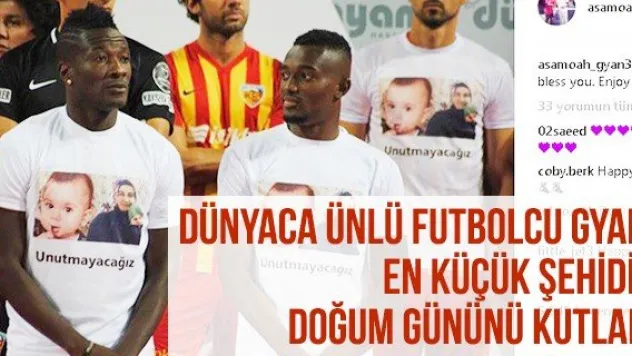 Dünyaca Ünlü Futbolcu Gyan, En Küçük Şehidin Doğum Gününü Kutladı