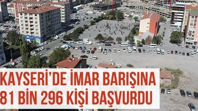 Kayseri'de İmar Barışına 81 Bin 296 Kişi Başvurdu